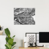  kaart van Zürich Zwitserland (1850) Poster (Thuiskantoor)