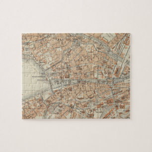 kaart van Zürich Zwitserland (1913) Legpuzzel