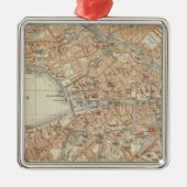  kaart van Zürich Zwitserland (1913) Metalen Ornament (Voorkant)