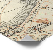  kaart van Zürich Zwitserland (1913) Poster (Hoek)