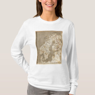 Kaart van Zweden, Noorwegen door Arrowsmith T-shirt