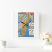 Kaart van Zweden Vierkante Klok (Huis)