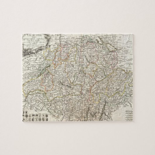  kaart van Zwitserland (1771) Legpuzzel (Horizontaal)