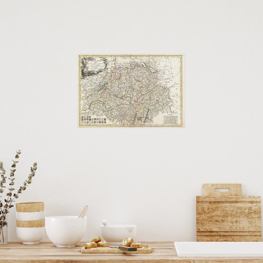  kaart van Zwitserland (1771) Poster (Keuken)