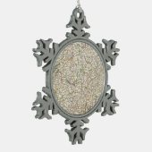 kaart van Zwitserland (1771) Tin Sneeuwvlok Ornament (Links)
