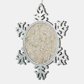 kaart van Zwitserland (1771) Tin Sneeuwvlok Ornament (Rechts)