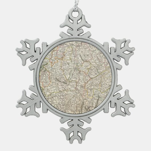 kaart van Zwitserland (1771) Tin Sneeuwvlok Ornament (Voorkant)