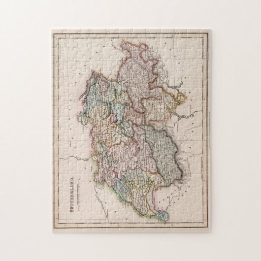 kaart van Zwitserland (1832) Legpuzzel (Verticaal)