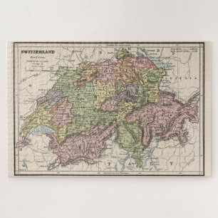 kaart van Zwitserland (1882) Legpuzzel