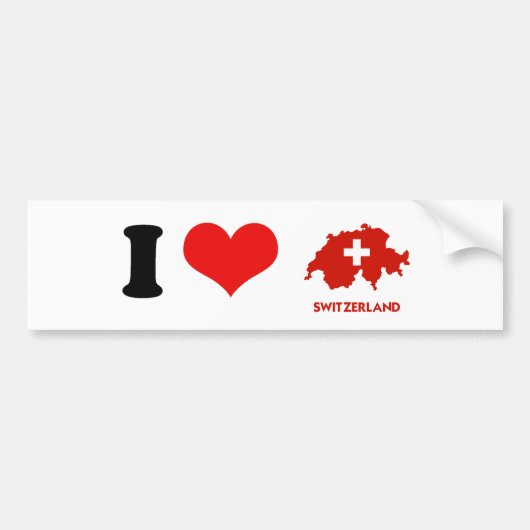 KAART VAN ZWITSERLAND BUMPERSTICKER (Voorkant)
