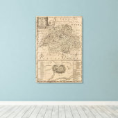 Kaart van Zwitserland Canvas Afdruk (Insitu (Houten vloer))
