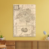 Kaart van Zwitserland Canvas Afdruk (Insitu (Woonkamer))