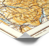 Kaart van Zwitserland Gepubliceerd in 1913 Baedeke Poster (Hoek)