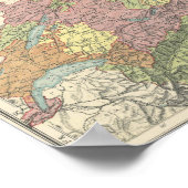  kaart van Zwitserland - jaren twintig Poster (Hoek)