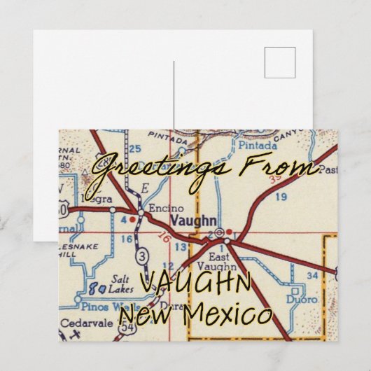 kaart Vaughn NM (Voorkant / Achterkant)