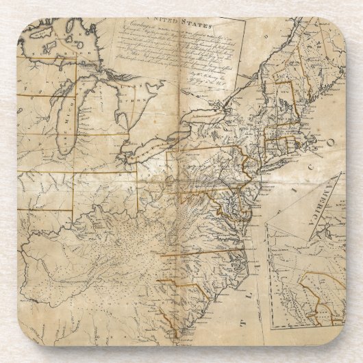 KAART: Verenigde Staten, 1783 Onderzetter (Voorkant)