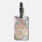 Kaart: Verenigde Staten, 1905 Bagagelabel (Voorkant verticaal)