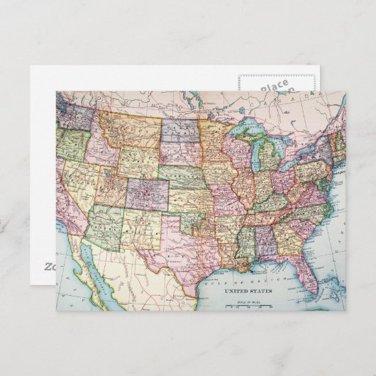 Kaart: Verenigde Staten, 1905 Briefkaart (Voorkant / Achterkant)