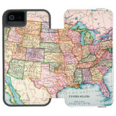 Kaart: Verenigde Staten, 1905 Incipio iPhone Portemonnee Hoesje (Agenda Open)