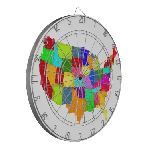 Kaart - Verenigde Staten Dartbord (Voorkant Links)