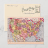  kaart, Verenigde Staten rond 1920 Briefkaart (Voorkant / Achterkant)