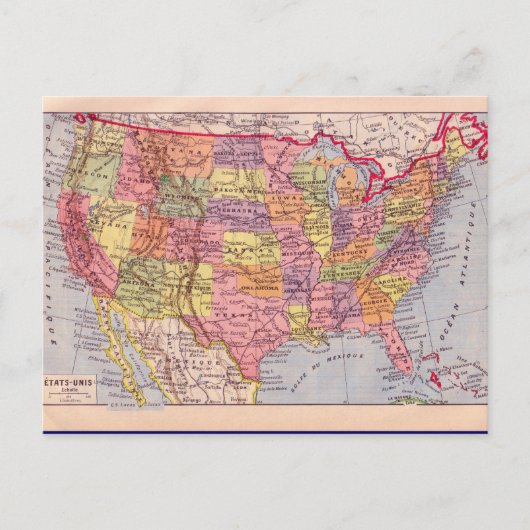  kaart, Verenigde Staten rond 1920 Briefkaart (Voorkant)