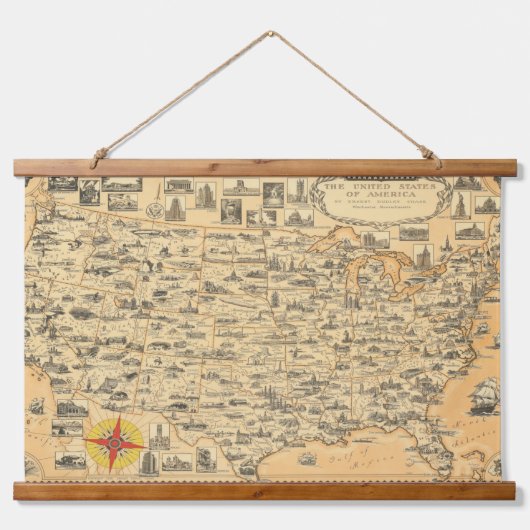  kaart Verenigde Staten van Amerika US Wall Hangend Wandkleed (Voorkant)