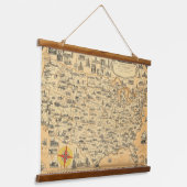  kaart Verenigde Staten van Amerika US Wall Hangend Wandkleed (Gebogen)