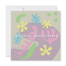 kaart verjaardag abstracte bloemen