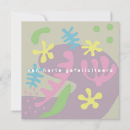 kaart verjaardag abstracte bloemen