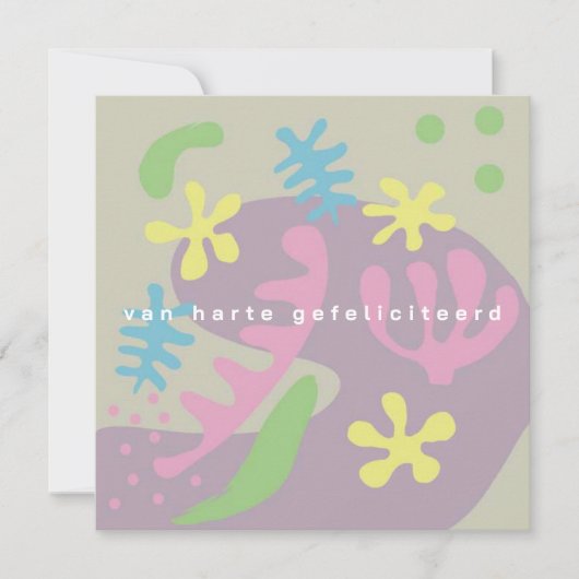 kaart verjaardag abstracte bloemen (Voorkant)