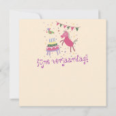  kaart verjaardag paardje met taart (Achterkant)