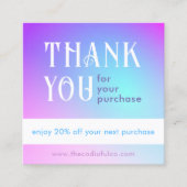 Kaart Verloop vierkante korting Klantenkaartje (Voorkant)