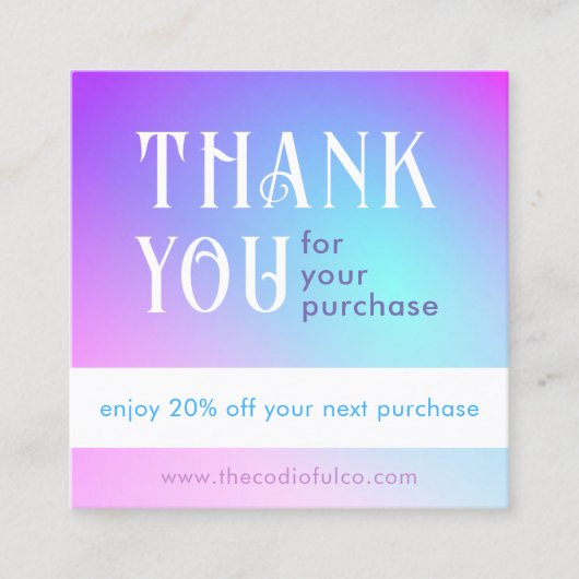 Kaart Verloop vierkante korting Klantenkaartje (Voorkant)