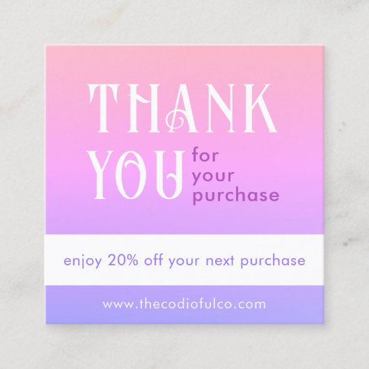 Kaart Verloop vierkante korting Klantenkaartje (Voorkant)