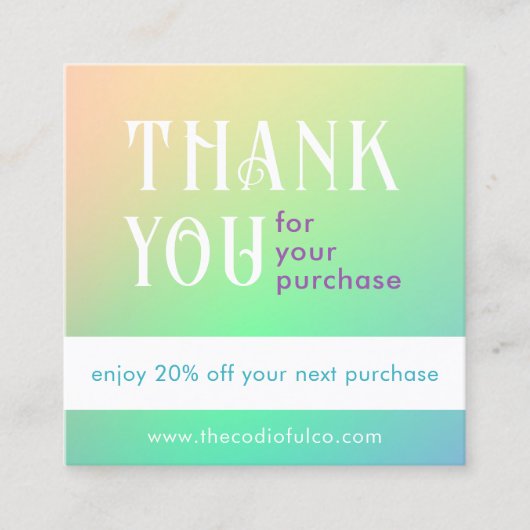 Kaart Verloop vierkante korting Klantenkaartje (Voorkant)