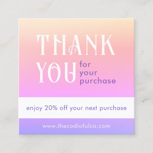 Kaart Verloop vierkante korting Klantenkaartje (Voorkant)