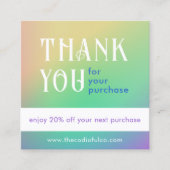 Kaart Verloop vierkante korting Klantenkaartje (Voorkant)