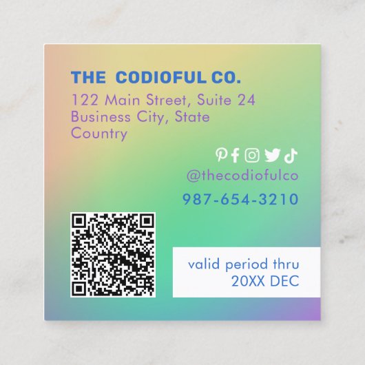 Kaart Verloop vierkante korting Klantenkaartje (Achterkant)