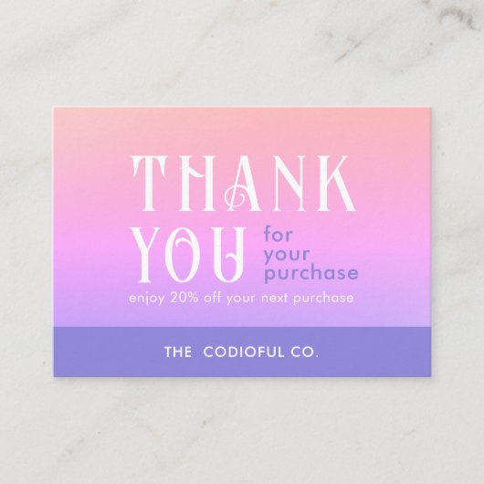 Kaart Verlooppakket invoegen Visitekaartje (Voorkant)