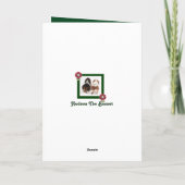 Kaart "Vermiste u" met Basset die over hek kijkt (Achterkant)