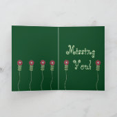 Kaart "Vermiste u" met Basset die over hek kijkt (Binnen)