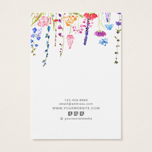 Kaart Veroorbaar beeldscherm ・ Waterverf Wilde blo (Achterkant)