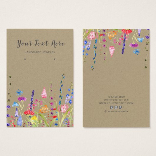 Kaart Veroorbaar beeldscherm ・ Waterverf Wilde blo (Voorkant /achterkant)