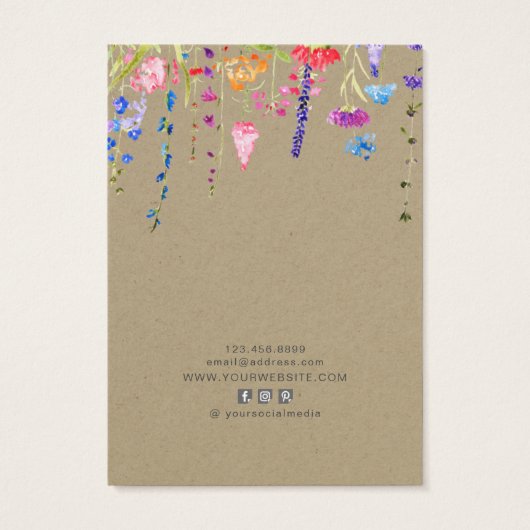 Kaart Veroorbaar beeldscherm ・ Waterverf Wilde blo (Achterkant)