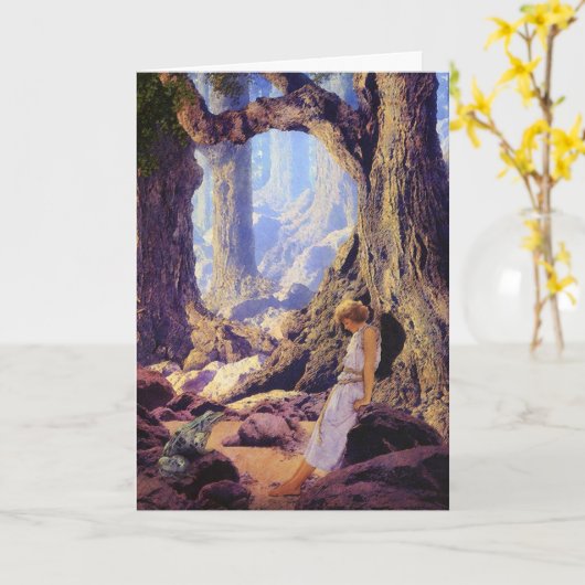 Kaart:  Verrukte Prins Maxfield Parrish Kaart (Gele Bloem)