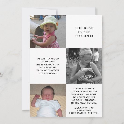 Kaart Verticale foto-Afstuderen (Achterkant)