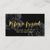 Kaart verwijzing | donkere Floral in Gold Script (Voorkant)