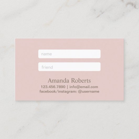 Kaart verwijzing | Goud Lips Blush Pink Girly Salo (Achterkant)