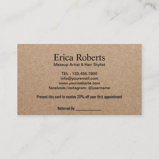 Kaart verwijzing | Hallo Beauful Salon Rustic Kraf (Achterkant)